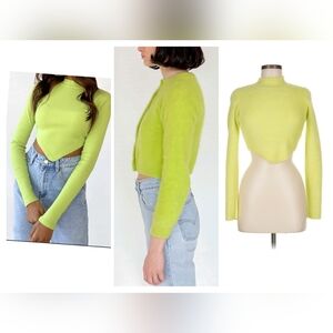 Chic Lime Green Crop Top Sweater